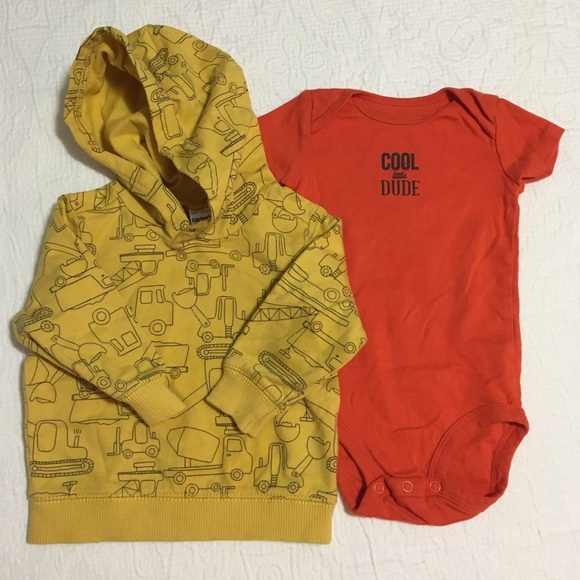 9m (4/$20) Pullover Hoodie and Onesie by Carter’s - Picture 1 of 8